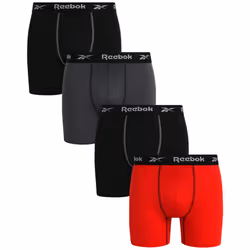 Reebok Men's Active Underwear - Performance Boxer Briefs (4 Pack) Size Medium BlackRedGrey