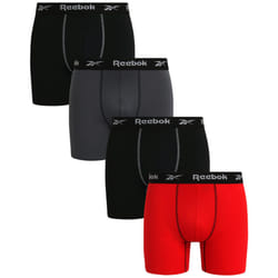 Reebok Men's Active Underwear - Performance Boxer Briefs (4 Pack)  Size Medium  BlackRedGrey