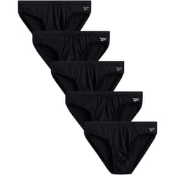 Reebok Men's Underwear - Quick Dry Performance Low Rise Briefs (5 Pack)  Size Medium  All Black