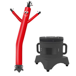 MOUNTO 10ft Inflatable Dancer Waving Tube Man Puppet for Store Sign (Red)