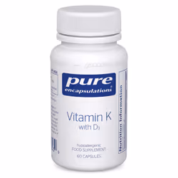 - Vitamin K with D3 - Hypoallergenic Formula with Vitamin K1, K2, and D3 for Bone and Arterial Health - 60 Capsules