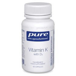- Vitamin K with D3 - Hypoallergenic Formula with Vitamin K1, K2, and D3 for Bone and Arterial Health - 60 Capsules