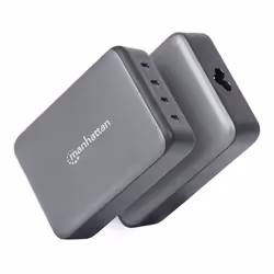 Manhattan Mains USB-C Laptop Charging Station 4-port, Universal charging for ALL laptops (incl power hungry gaming machines & equivalent) with ports to simultaneously charge phones/watches/earpods/etc, GaN, Each PD port up to 140W (Max 240W), UK Power cord, Charger - Additional view 5