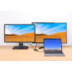 Manhattan USB-C Dock/Hub, Ports (x4): HDMI, USB-A, USB-C and VGA, With Power Delivery (87W) to USB-C Port (Note add USB-C wall charger and USB-C cable needed), All Ports can be used at the same time, Aluminium, Space Grey, Three Year Warranty, Retail Box - Additional view 6