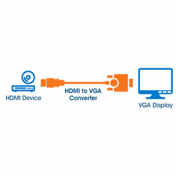 Manhattan HDMI to VGA Converter cable, 1080p, 30cm, Male to Female, Equivalent to HD2VGAE2, Micro-USB Power Input Port for additional power if needed, Black, Three Year Warranty, Polybag - Additional view 5