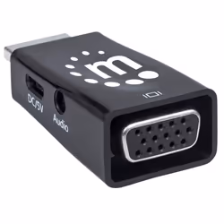 Manhattan HDMI to VGA (with Audio) Converter, 1080p, Male to Female, Micro-USB Power Input Port for additional power if needed, Black, Three Year Warranty, Polybag - Additional view 4