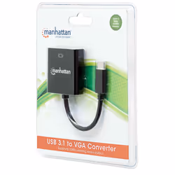 Manhattan USB-C to VGA Converter Cable, 1080p@60Hz, Black, 8cm, Equivalent to CDP2HD, Male to Female, Lifetime Warranty, Blister - Additional view 6