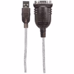 Manhattan USB-A to Serial Converter cable, 1.8m, Male to Male, Serial/RS232/COM/DB9, Prolific PL-2303RA Chip, Black/Silver cable, Three Years Warranty, Polybag - Additional view 4