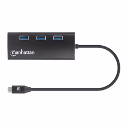 Manhattan USB-C Dock/Hub with Card Reader, Ports (x6): Ethernet, HDMI, USB-A (x3) and USB-C, With Power Delivery (100W) to USB-C Port (Note additional USB-C wall charger and USB-C cable needed), Equivalent to DKT30CSDHPD3, Aluminium, Black, 3 Year Warranty - Additional view 5