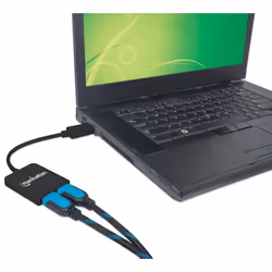 Manhattan DisplayPort 1.2 to 2-Port HDMI Splitter Hub with MST, 4K@30Hz, USB-A Powered, Video Wall Function, HDCP 2.2, Black, Three Year Warranty, Blister - Additional view 6