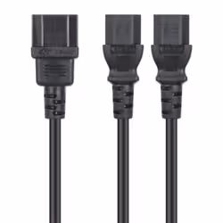 Manhattan Power Cord/Cable Y-Splitter, C14 Male to 2x C13 Female (kettle lead), Monitor to CPU, 1.8m, 10A, Black, Powers two devices from one PDU, Lead, Lifetime Warranty - Additional view 4