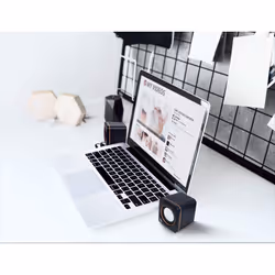 Manhattan 2600 Series Speaker System, Small Size, Big Sound, Two Speakers, Stereo, USB power, Output: 2x 3W, 3.5mm plug for sound, In-Line volume control, Cable 0.9m, Black, Three Year Warranty, Box - Additional view 7