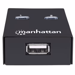 Manhattan USB-A Automatic Sharing Switch, 2x USB-B Ports, 480 Mbps (USB 2.0), Dual Control (Auto-Sensing or Manual), Bus Powered, Hi-Speed USB, inc 1x 1.5m USB-A to USB-B cable, Black, Three Year Warranty, Blister - Additional view 4