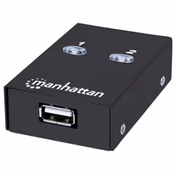 Manhattan USB-A Automatic Sharing Switch, 2x USB-B Ports, 480 Mbps (USB 2.0), Dual Control (Auto-Sensing or Manual), Bus Powered, Hi-Speed USB, inc 1x 1.5m USB-A to USB-B cable, Black, Three Year Warranty, Blister - Additional view 5