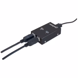Manhattan USB-A Automatic Sharing Switch, 2x USB-B Ports, 480 Mbps (USB 2.0), Dual Control (Auto-Sensing or Manual), Bus Powered, Hi-Speed USB, inc 1x 1.5m USB-A to USB-B cable, Black, Three Year Warranty, Blister - Additional view 6