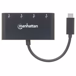 Manhattan USB-C Dock/Hub, Ports (x4): USB-A (x4), 5 Gbps (USB 3.2 Gen1 aka USB 3.0), External Power Supply Not Needed, Equivalent to HB30C4AB, Cable 20cm, SuperSpeed USB, Black, Three Year Warranty, Blister - Additional view 4