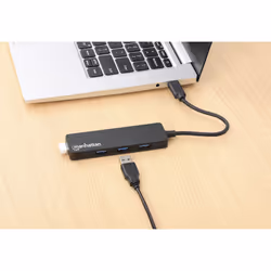 Manhattan 4-Port USB 3.0 Type-C Hub USB-C Male to Four USB-A Females, 5 Gbps SuperSpeed USB (USB 3.2 Gen 1), Bus Powered, Black - Additional view 5