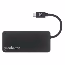 Manhattan USB-C Dock/Hub with Card Reader, Ports (x3): USB-A (x3), 5 Gbps (USB 3.2 Gen1 aka USB 3.0), External Power Supply Not Needed, SuperSpeed USB, Black, Three Year Warranty, Retail Box - Additional view 4
