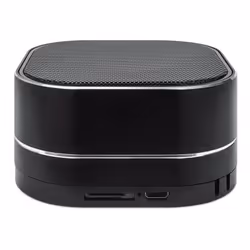 Manhattan Metallic Bluetooth Speaker (Clearance Pricing), Microphone, FM Radio, Decent Sound Output (3W), 6 hour Playback time, Integrated Controls, Range 10m, microSD card reader, Aux 3.5mm, USB-A charging cable incl, Black, Bluetooth 5.0, 3 Years Warranty - Additional view 4