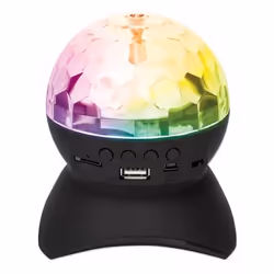 Manhattan Sound Science Disco Light Ball Bluetooth Speaker (Clearance Pricing), FM Radio, Decent Sound Output (3W), 8 hour Playback time, Integrated Controls, Range 10m, microSD card reader, Aux 3.5mm, USB-A charging cable incl, Bluetooth 5.0, 3 Years Warranty - Additional view 4