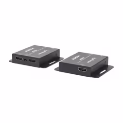 Manhattan 4K HDMI over Ethernet Extender Kit, Extends 4K@30Hz signal up to 40m or a 1080p@60Hz signal up to 70m with a single Cat6 Ethernet Cable, Transmitter and Receiver, Power over Cable (PoC), Black, Three Year Warranty, Box - Additional view 4