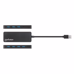 Manhattan USB-A Dock/Hub, Ports (x7): USB-A (x7), 5 Gbps (USB 3.2 Gen1 aka USB 3.0), External Power Supply Not Needed, Cable 15cm, SuperSpeed USB, Black, Three Year Warranty, Blister - Additional view 6