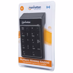 Manhattan Numeric Keypad, Wireless (2.4GHz), USB-A Micro Receiver, 18 Full Size Keys, Black, Membrane Key Switches, Auto Power Management, Range 10m, AAA Battery (included), Windows and Mac, Three Year Warranty, Blister - Additional view 6