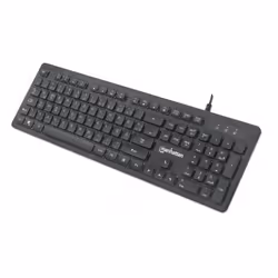 Manhattan Gaming USB Keyboard, Low Force Key Edition, 12 Multimedia Keys, Rainbow-LED Backlighting, USB-A, Black, Retail Box ...