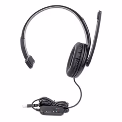 Manhattan Mono Over-Ear Headset (USB) (Clearance Pricing), Microphone Boom (padded), Retail Box Packaging, Adjustable Headband, In-Line Volume Control, Ear Cushion, USB-A for both sound and mic use, cable 1.5m, Three Year Warranty - Additional view 6