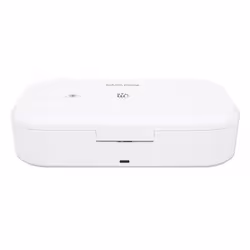Manhattan UV Phone Sanitizer with Wireless Charger (Clearance Pricing), 10 W Wireless Charging Pad, Integrated UV LEDs to eliminate germs, viruses and bacteria, Quick 1-minute or 5-minute cleaning cycle, Auto-off UV light when opened, White, 3 Year Warranty - Additional view 4