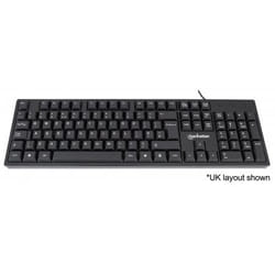 Manhattan Keyboard UK USB Wired, Standard Qwerty layout, Black, Full Size Keys, Cable 1.5m, USB-A connection, Plug and Play, Three Year Warranty, Retail Boxed