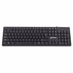 Manhattan Keyboard UK USB Wired, Standard Qwerty layout, Black, Full Size Keys, Cable 1.5m, USB-A connection, Plug and Play, Three Year Warranty, Retail Boxed - Additional view 3