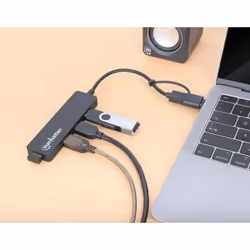 Manhattan USB-C & USB-A Combo Dock/Hub, Ports (4): USB-A (x4), 5 Gbps (USB 3.2 Gen1 aka USB 3.0), External Power Supply Not Needed, SuperSpeed USB, Black, Three Year Warranty, Retail Box - Additional view 5