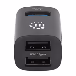 Manhattan USB-C 3-Port Hub, ULTRA COMPACT, 3x USB-A Ports (1x 5 Gbps USB 3.2 Gen1 aka USB 3.0, 3 x 480 Mbps USB 2.0), External Power Supply Not Needed, SuperSpeed USB, Black, Retail Box - Additional view 4