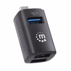 Manhattan USB-C 3-Port Hub, ULTRA COMPACT, 3x USB-A Ports (1x 5 Gbps USB 3.2 Gen1 aka USB 3.0, 3 x 480 Mbps USB 2.0), External Power Supply Not Needed, SuperSpeed USB, Black, Retail Box - Additional view 8