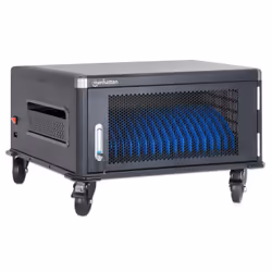 Manhattan Laptop Charging Cart/Trolley via AC Adapter (UK) 20-bay, Install device's AC Adapter (power cables) into unit, Suitable for ALL laptops (to 15.6"), iPads, MacBooks, Chromebooks, other portable devices, Bays 380x30x280mm, Cabinet, Lockable - Additional view 3