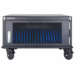 Manhattan Laptop Charging Cart/Trolley via AC Adapter (UK) 20-bay, Install device's AC Adapter (power cables) into unit, Suitable for ALL laptops (to 15.6"), iPads, MacBooks, Chromebooks, other portable devices, Bays 380x30x280mm, Cabinet, Lockable - Additional view 5