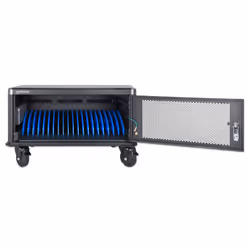 Manhattan Laptop Charging Cart/Trolley via AC Adapter (UK) 20-bay, Install device's AC Adapter (power cables) into unit, Suitable for ALL laptops (to 15.6"), iPads, MacBooks, Chromebooks, other portable devices, Bays 380x30x280mm, Cabinet, Lockable - Additional view 7
