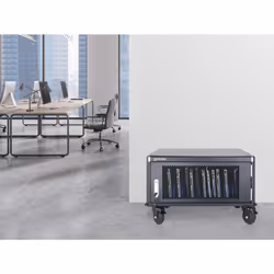 Manhattan Laptop Charging Cart/Trolley via AC Adapter (UK) 20-bay, Install device's AC Adapter (power cables) into unit, Suitable for ALL laptops (to 15.6"), iPads, MacBooks, Chromebooks, other portable devices, Bays 380x30x280mm, Cabinet, Lockable - Additional view 8