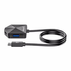 Manhattan USB-C & USB-A Combo Dock/Hub, Ports (4): USB-A (x2) and USB-C (x2), 5 Gbps (USB 3.2 Gen1 aka USB 3.0), Angled Shape for Easy Port Access, External Power Supply Not Needed, Universal for all devices, SuperSpeed USB, Black, Three Year Warranty - Additional view 6