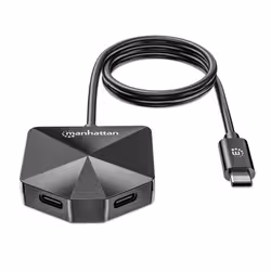 Manhattan USB-C & USB-A Combo Dock/Hub, Ports (4): USB-A (x2) and USB-C (x2), 5 Gbps (USB 3.2 Gen1 aka USB 3.0), Angled Shape for Easy Port Access, External Power Supply Not Needed, Universal for all devices, SuperSpeed USB, Black, Three Year Warranty - Additional view 8