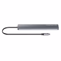 Manhattan USB-C Dock/Hub, Ports (x7): USB-A (x3) and USB-C (x4), With Power Delivery (100W) to USB-C Port (Note additional USB-C wall charger and USB-C cable needed), USB 3.2 Gen 2, All Ports can be used at the same time, Universal, Aluminium, Space Grey - Additional view 7