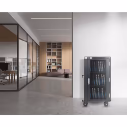Manhattan Laptop Charging Cart/Trolley via AC Adapter (UK) 30-bay, Install device's AC Adapter (power cables) into unit, Suitable for ALL laptops (to 15.6"), iPads, MacBooks, Chromebooks, other portable devices, Bays 380x30x280mm, Cabinet, Lockable - Additional view 7