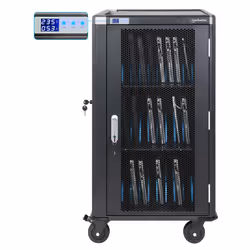 Manhattan Laptop Charging Cart/Trolley via AC Adapter (UK) 30-bay, Install device's AC Adapter (power cables) into unit, Suitable for ALL laptops (to 15.6"), iPads, MacBooks, Chromebooks, other portable devices, Bays 380x30x280mm, Cabinet, Lockable - Additional view 8