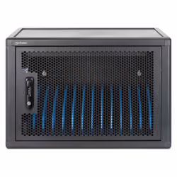 Manhattan Laptop Charging Cabinet Desktop (or trolley) via USB-C 65W 15.6" 12-bay, Suitable for USB-C laptops (to 15.6"), iPads, MacBooks, Chromebooks, other USB-C devices, Bays 395x32.5x290mm, USB-C charging cables included,Cart, UK & EU - Additional view 5