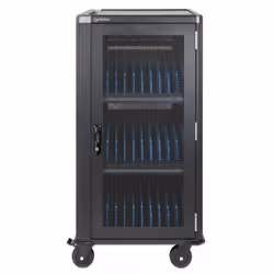 Manhattan Laptop Charging Cabinet Trolley/Cart via USB-C 65W 15.6" 30-bay, Suitable for USB-C laptops (to 15.6"), iPads, MacBooks, Chromebooks, other USB-C devices, Bays 395x32.5x290mm, USB-C charging cables included,Cabinet, UK & EU - Additional view 6