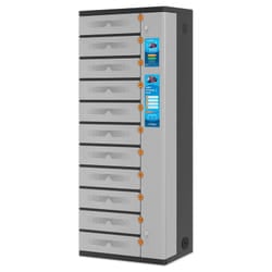 Manhattan Kiosk Individual compartment Laptop Cabinet USB-C 15.6" 11-bay via USB-C 65W, Suitable for USB-C laptops (to 17.3"), iPads, MacBooks, Chromebooks, other USB-C devices, Bays 448x328x120mm, USB-C charging cables included,Cabinet, UK & EU