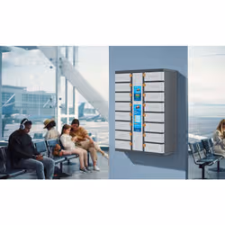 Manhattan Kiosk Individual compartment Laptop Cabinet USB-C 15.6" 16-bay via USB-C 30W, Suitable for Tablets/phones, iPads, MacBooks, Chromebooks, other USB-C devices, Bays 328x220x100mm, USB-C charging cables included,Cabinet, UK & EU - Additional view 4