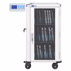 Manhattan Laptop Charging Cart/Trolley via AC Adapter (UK) 30-bay, Install device's AC Adapter (power cables) into unit, Suitable for ALL laptops (to 15.6"), iPads, MacBooks, Chromebooks, other portable devices, Bays 380x30x280mm, White, Cabinet, Lockable - Additional view 5