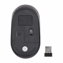 Manhattan Performance III Wireless Mouse, Black, 1000dpi, 2.4Ghz (up to 10m), USB, Optical, Ambidextrous, Three Button with Scroll Wheel, USB nano receiver, AA battery (not included), Low friction base, Three Year Warranty, Retail Box - Additional view 6